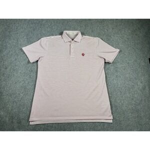 Holderness & Bourne Polo Shirt Mens Large Red White Stripe The Gordon